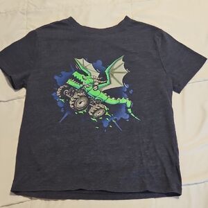 Cat & Jack Dragon Monster Truck Tee - Navy and Green